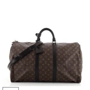 LV Brown and Black Duffel Bag